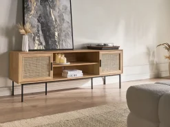 TV-bord PASCO Rattan Lysebrun