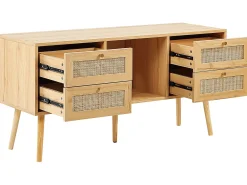 TV-bord PEROTE Rattan Lysebrun