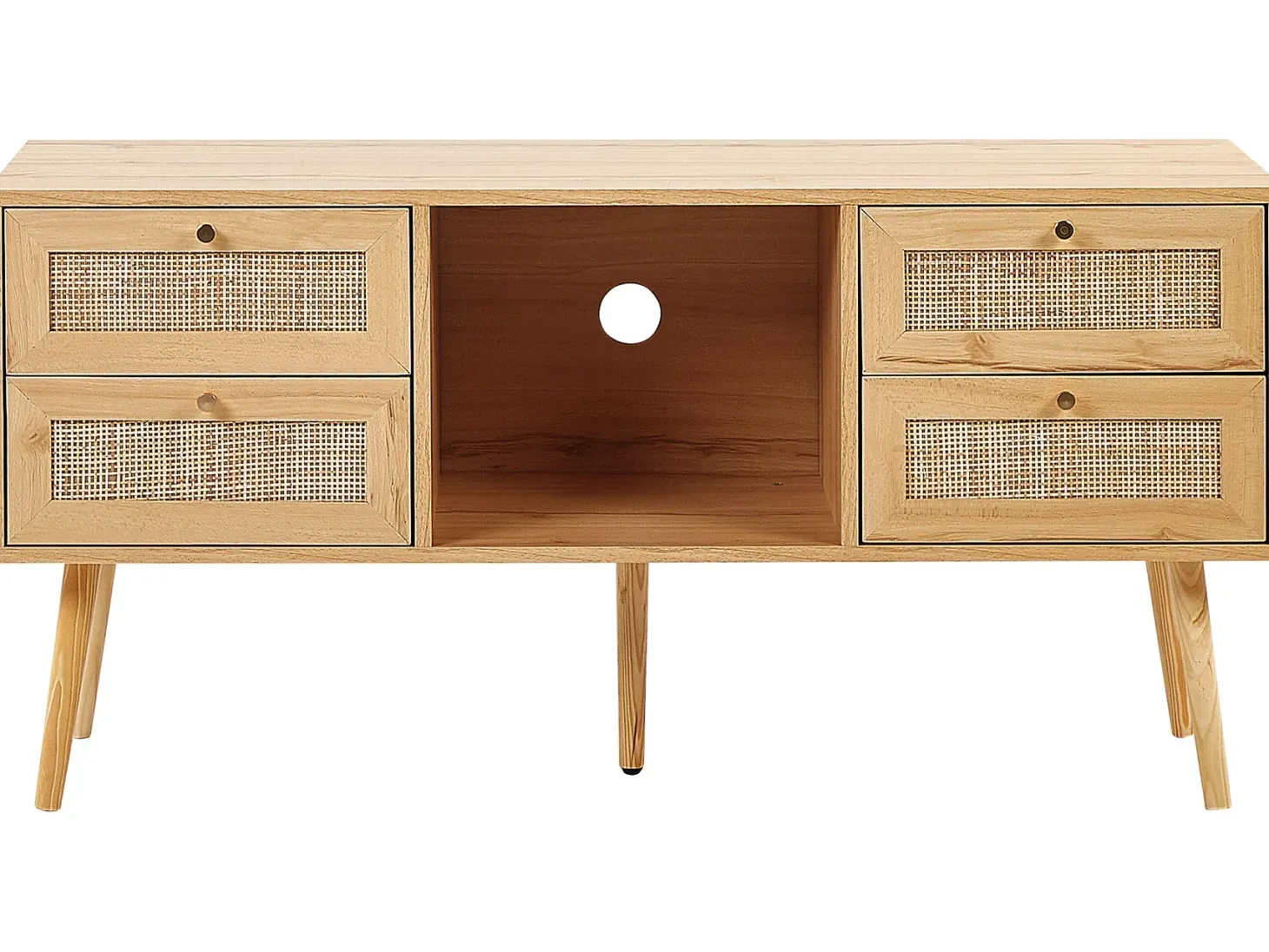 TV-bord PEROTE Rattan Lysebrun