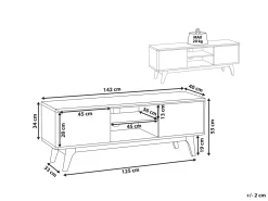 TV-bord ROCHESTER Brun/hvid