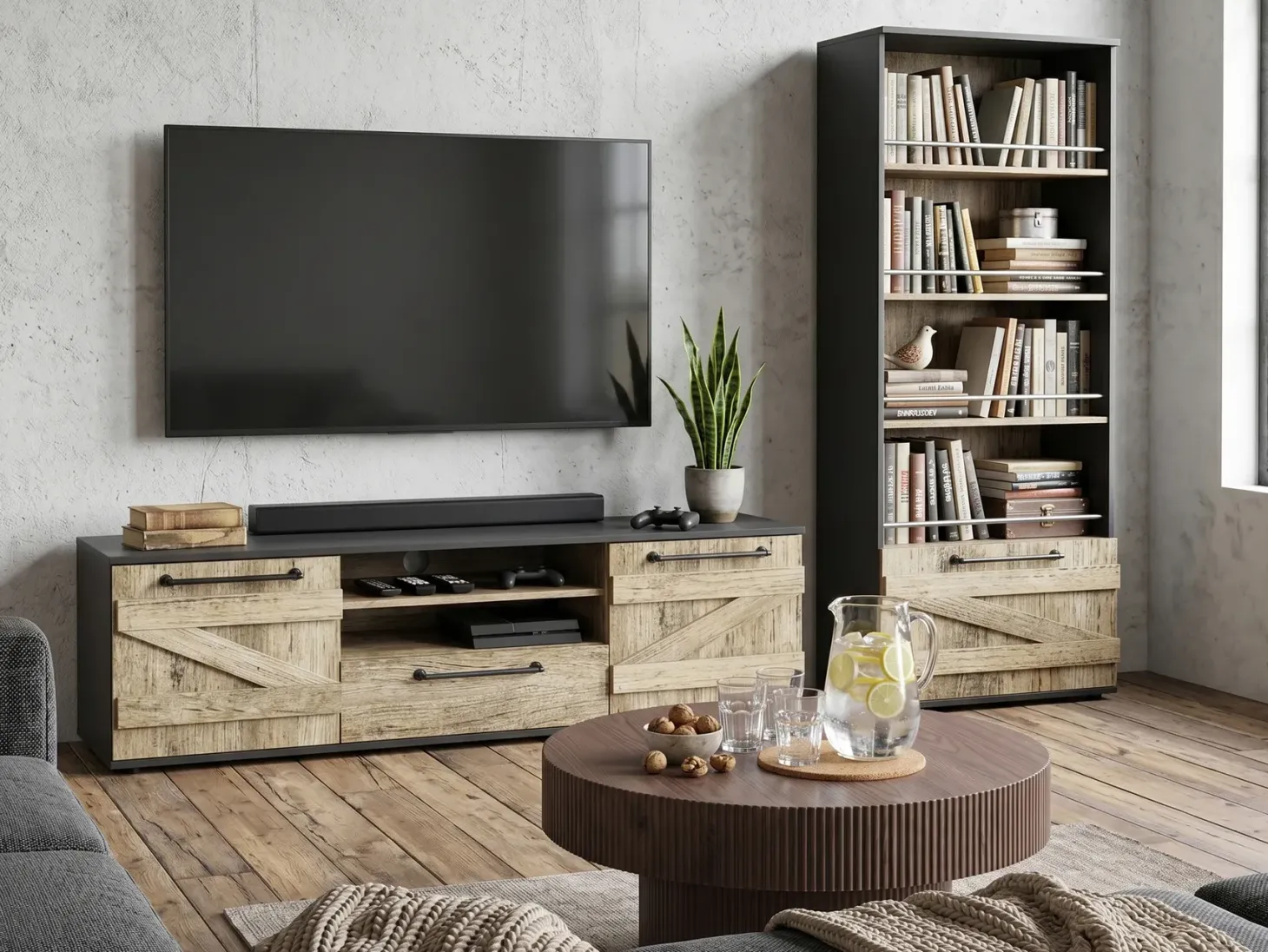TV-bord SALTER Brun/sort