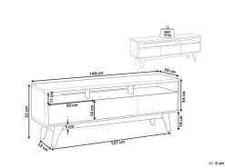 TV-bord SYRACUSE Brun/hvid