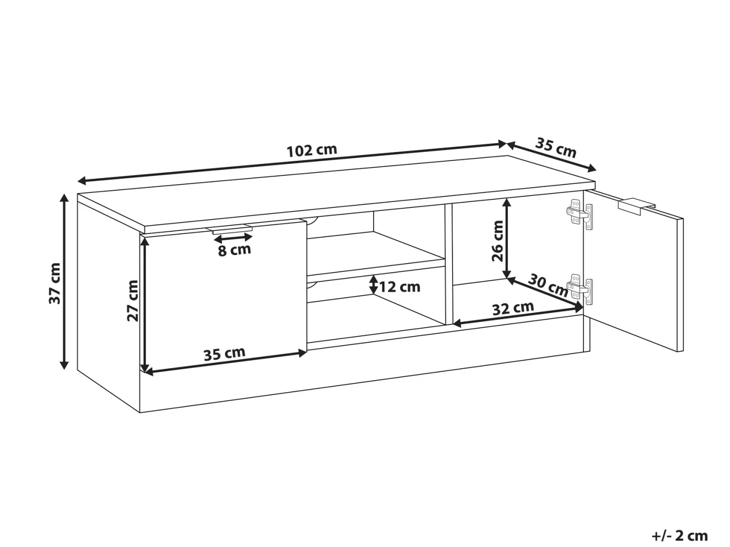 TV-bord WINNIPEG Hvid