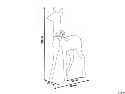 Udendørs dekoration LED AURENNE Hjort 110 cm Hvid