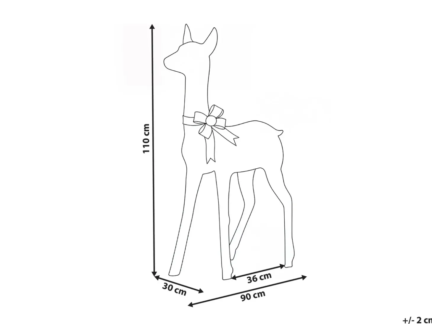 Udendørs dekoration LED AURENNE Hjort 110 cm Hvid
