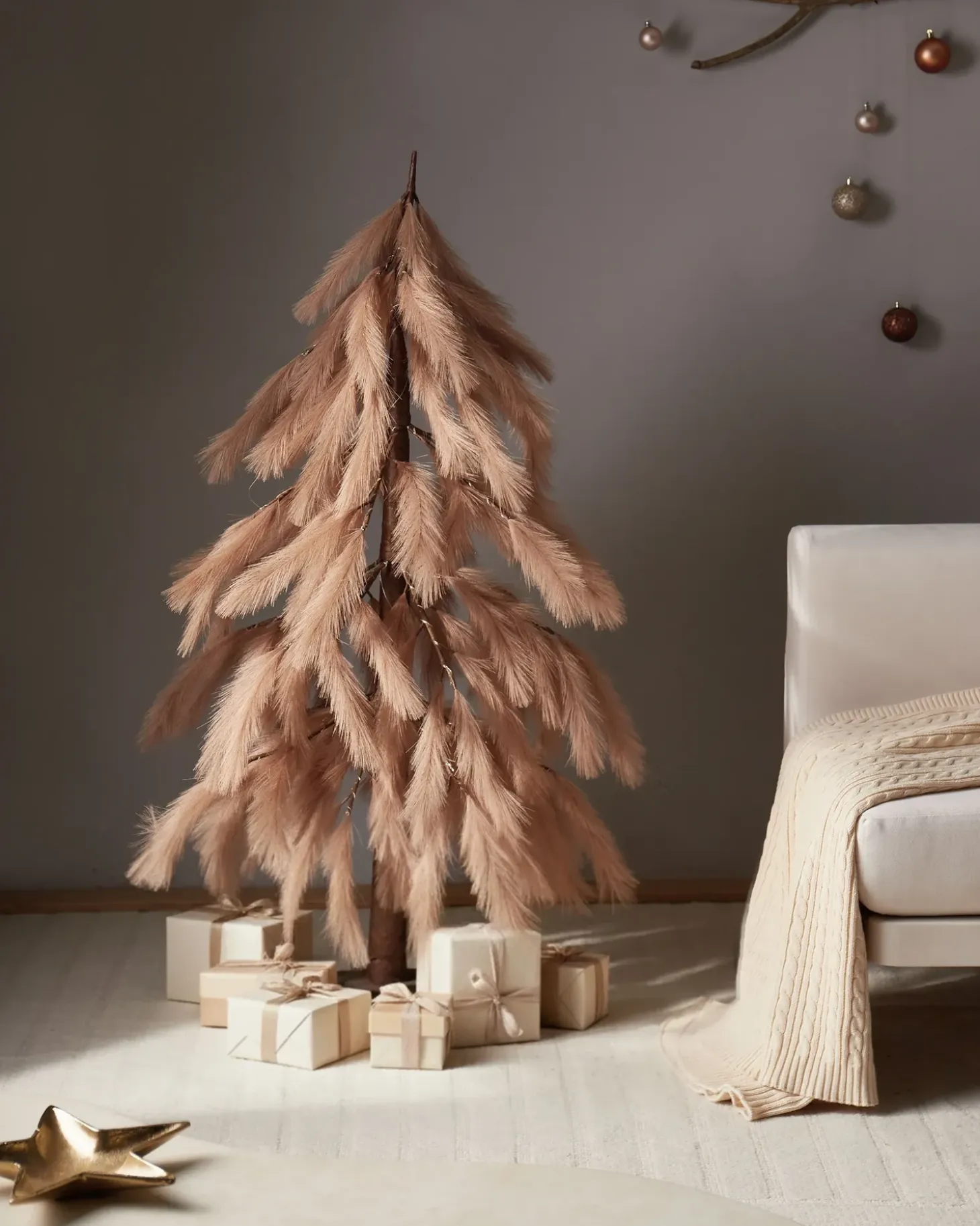 Udendørs dekoration LED BIFROST Juletræ 123 cm Beige