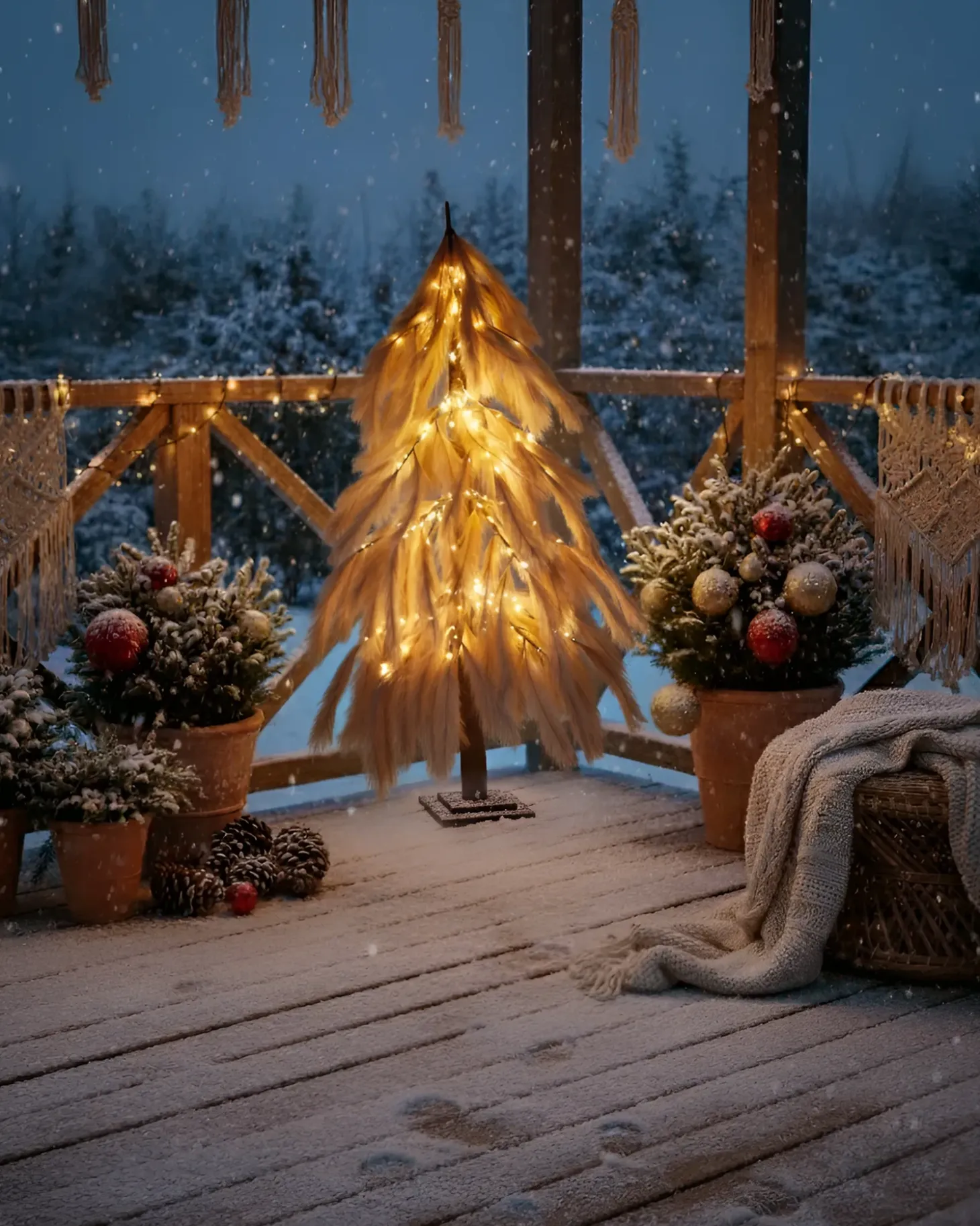 Udendørs dekoration LED BIFROST Juletræ 123 cm Beige
