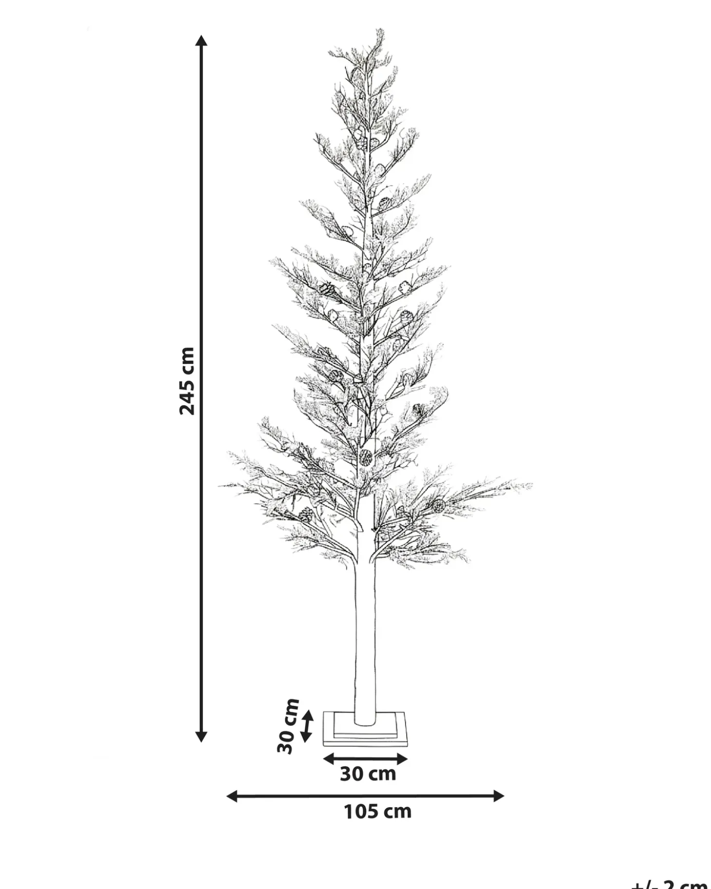 Udendørs dekoration LED GRENIVIK Juletræ 245 cm Hvid