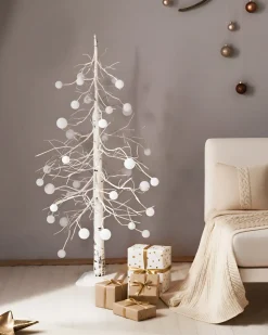 Udendørs dekoration LED HOLAR Juletræ 122 cm Hvid