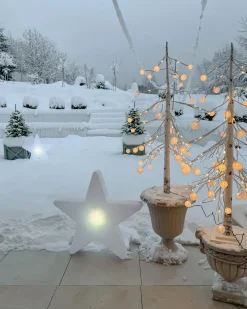 Udendørs dekoration LED HOLAR Juletræ 122 cm Hvid
