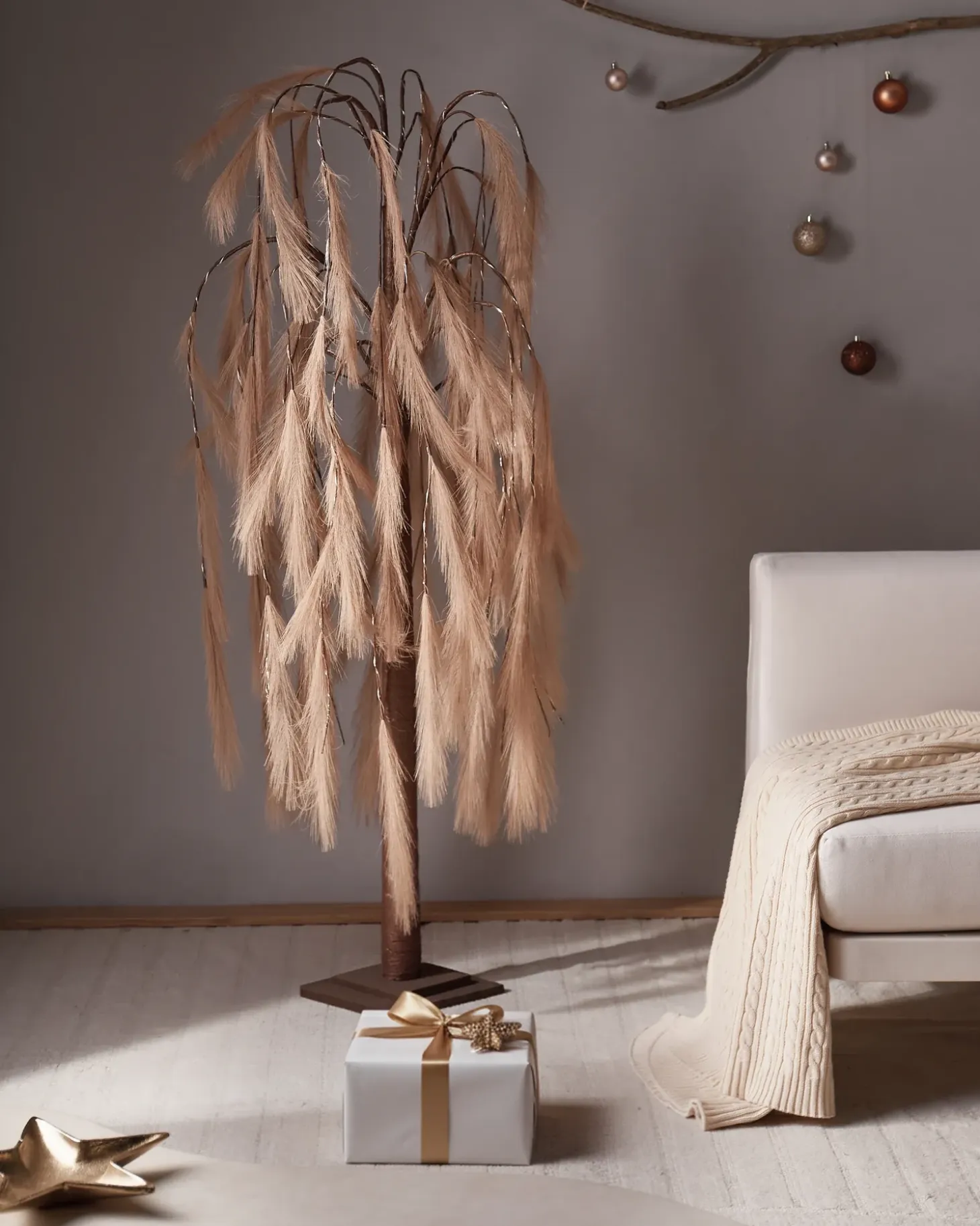 Udendørs dekoration LED KOPASKER Træ 160 cm Beige
