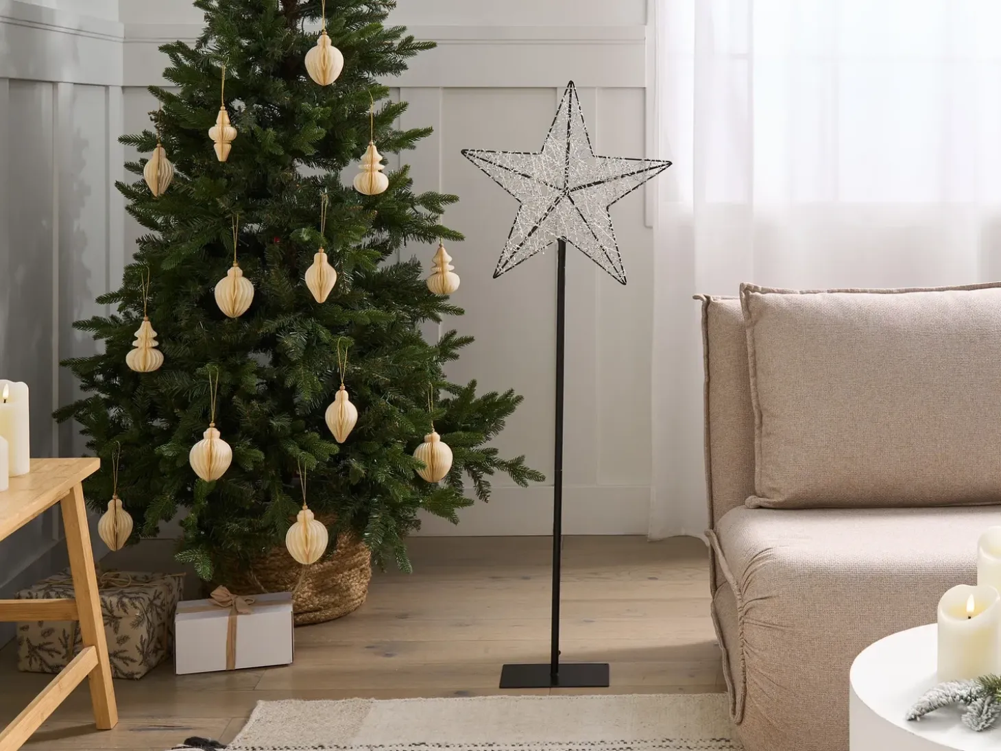 Udendørs dekoration LED SANNAN Stjerne 110 cm Sort