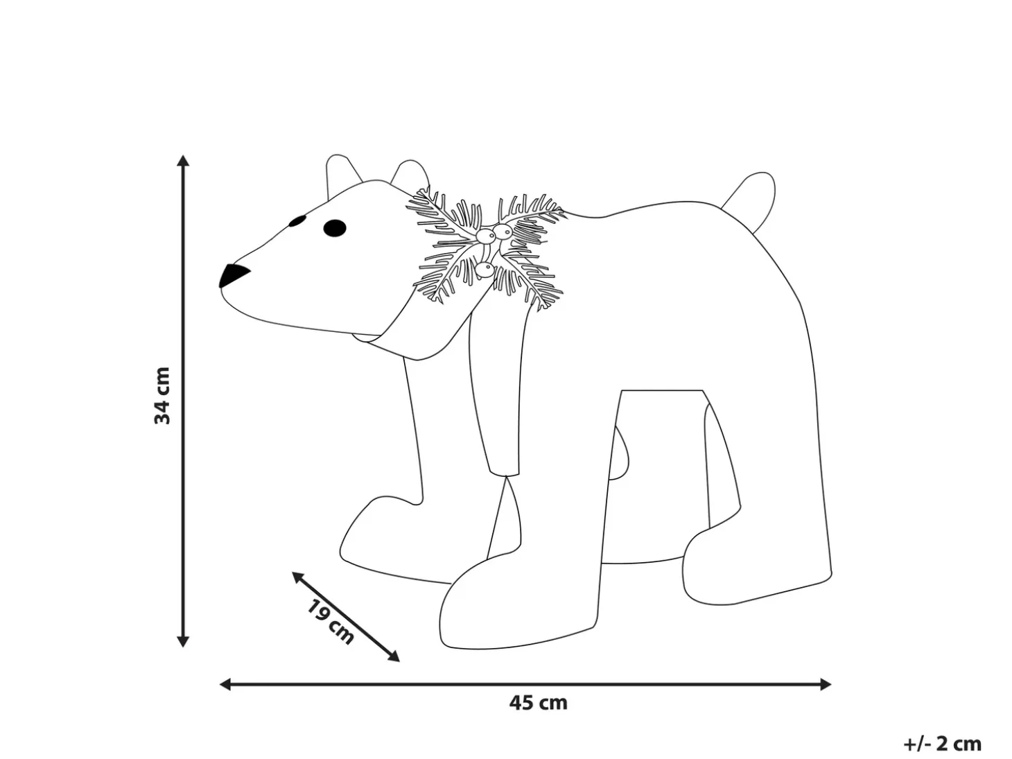 Udendørs dekoration LED SIVULA Bjørn 34 cm Hvid