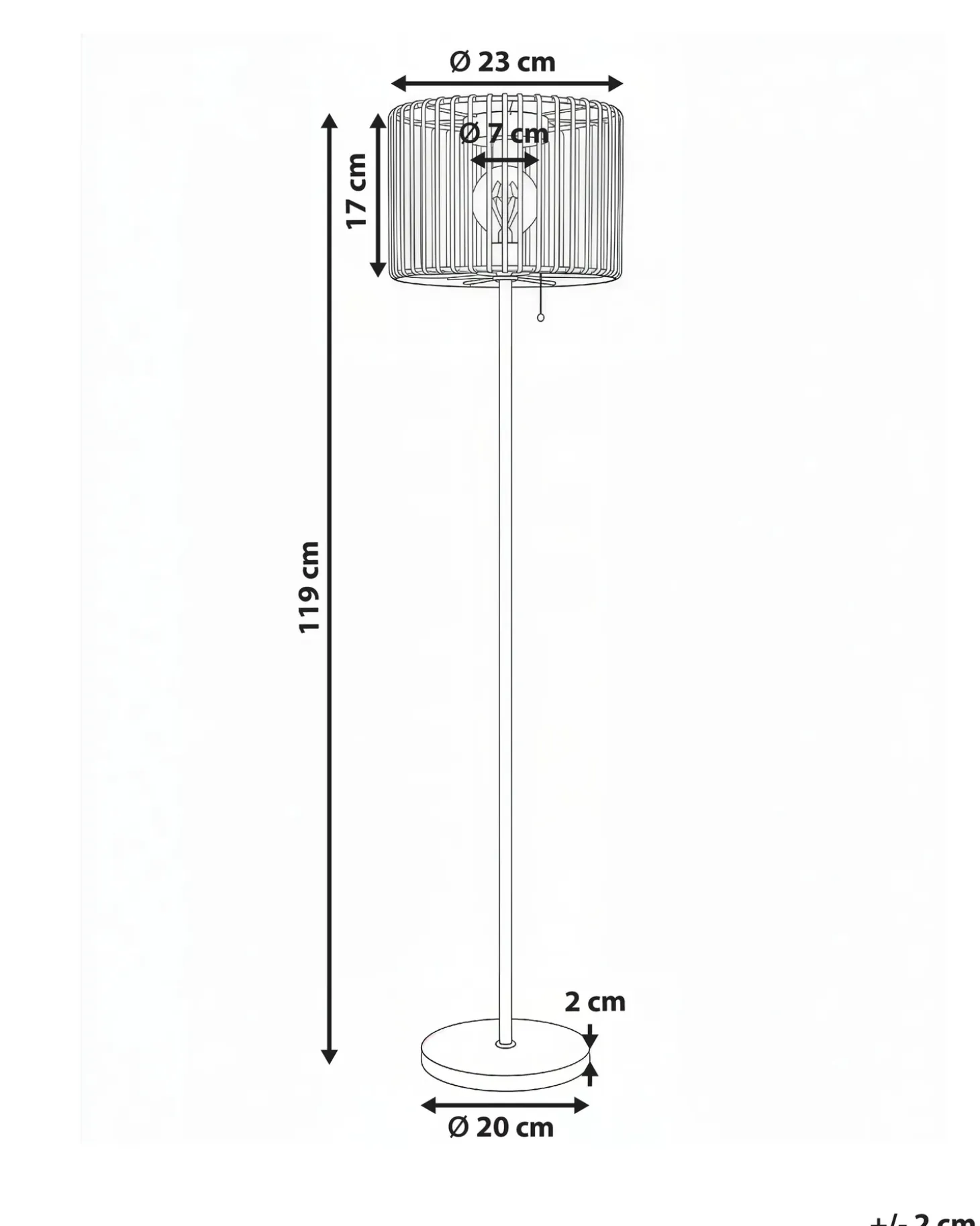 Udendørs solcelle LED-gulvlampe LUENA Brun