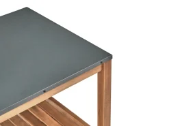 Udendørs køkkensæt i 3 dele med håndvask BRUCOLI Brun/ Sølv Akacietræ