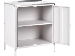 Udendørs køkkensæt i 4 dele med håndvask VILAMA Hvid Metal