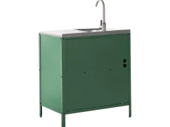 Udendørs køkkensæt i 4 dele med håndvask VILAMA Grøn Metal
