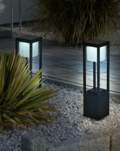 Udendørs LED-bedlampe med solceller LOON Sort