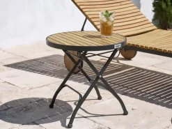 Udendørs sidebord LASCARI 45 cm 45 cm Akacietræ Lysebrun