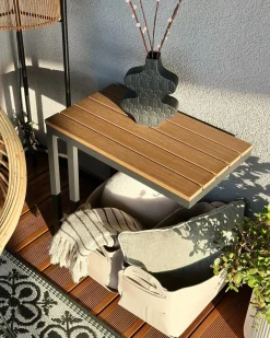 Udendørs sidebord MESSINA 60 cm 35 cm Sort