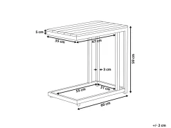 Udendørs sidebord MESSINA 60 cm 35 cm Sort