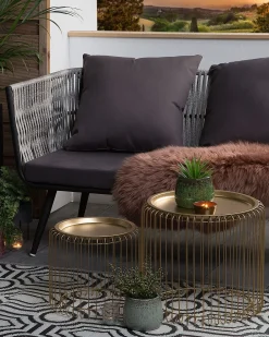 Udendørstæppe BIDAR Sort 90 x 180 cm Kan vendes