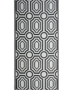 Udendørstæppe BIDAR Sort 90 x 180 cm Kan vendes