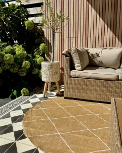 Udendørstæppe GWALIOR Beige ø 120 cm