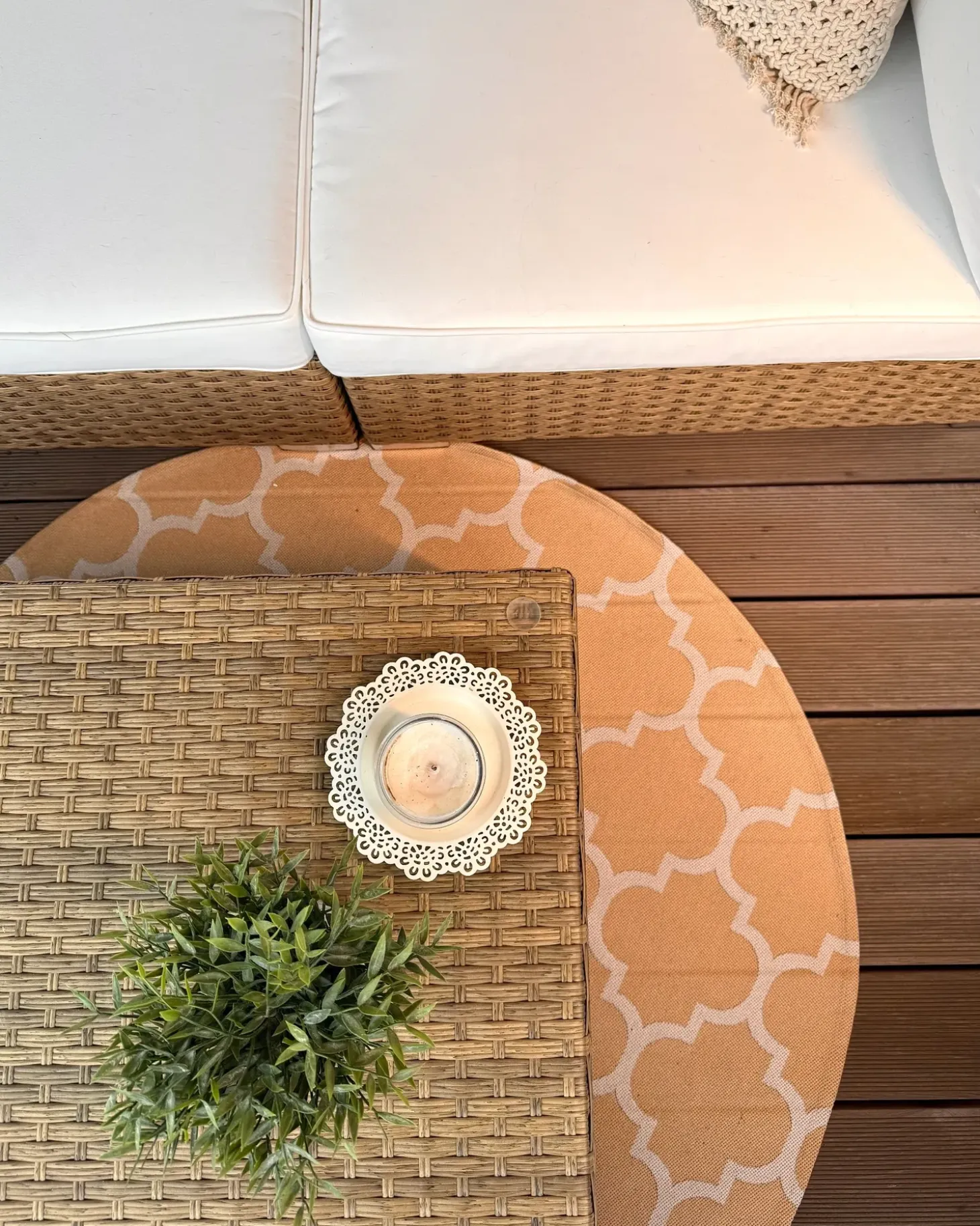Udendørstæppe MOSORE Beige ø 120 cm