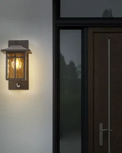 Udendørs væglampe TEVIOT Med bevægelsessensor Sort