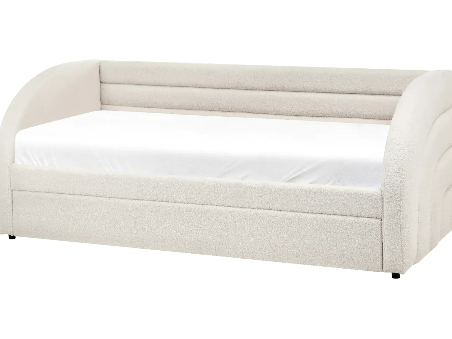 Udtræksseng Boucle ALBIAC 90 x 200 cm Hvid