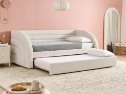 Udtræksseng Boucle ALBIAC 90 x 200 cm Hvid