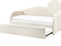 Udtræksseng Boucle EYBURIE 90 x 200 cm Lys Beige