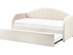 Udtræksseng Boucle EYBURIE 90 x 200 cm Lys Beige