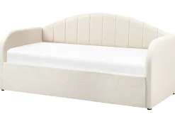 Udtræksseng Boucle EYBURIE 90 x 200 cm Lys Beige