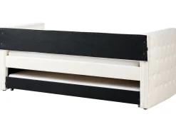 Udtræksseng Boucle GASSIN 90 x 200 cm Cremehvid