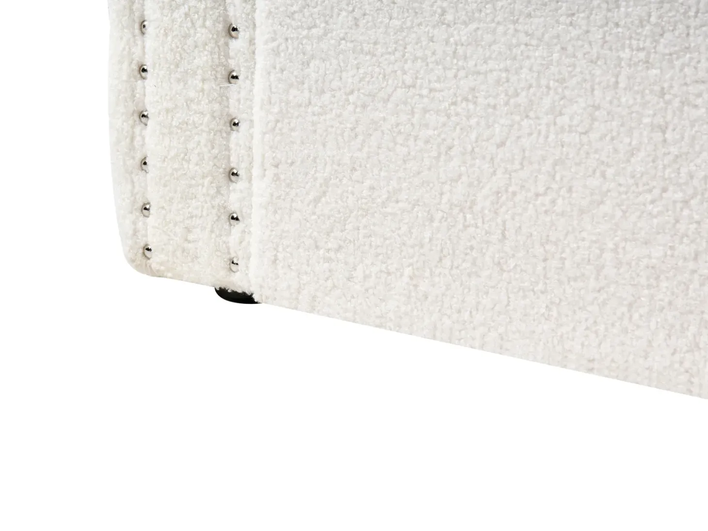 Udtræksseng Boucle GASSIN 90 x 200 cm Cremehvid
