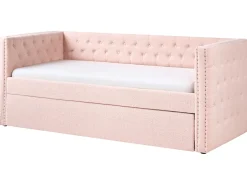 Udtræksseng Boucle GASSIN 90 x 200 cm Pastellrosa