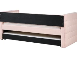 Udtræksseng Boucle GASSIN 90 x 200 cm Pastellrosa