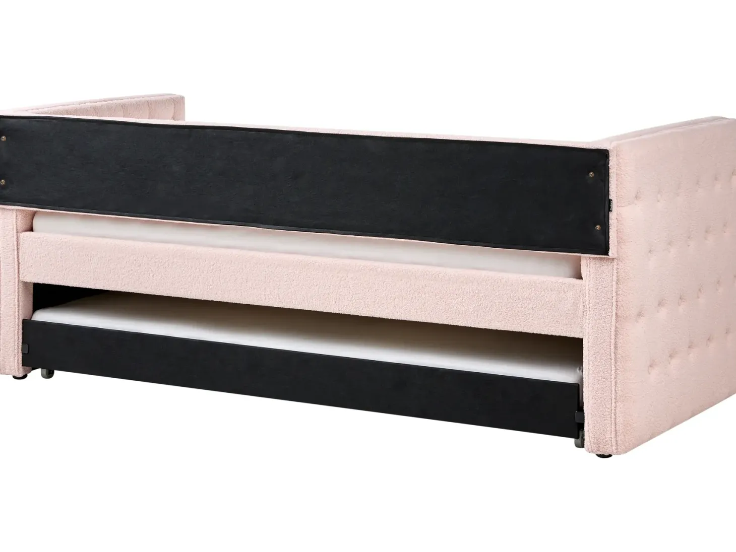 Udtræksseng Boucle GASSIN 90 x 200 cm Pastellrosa