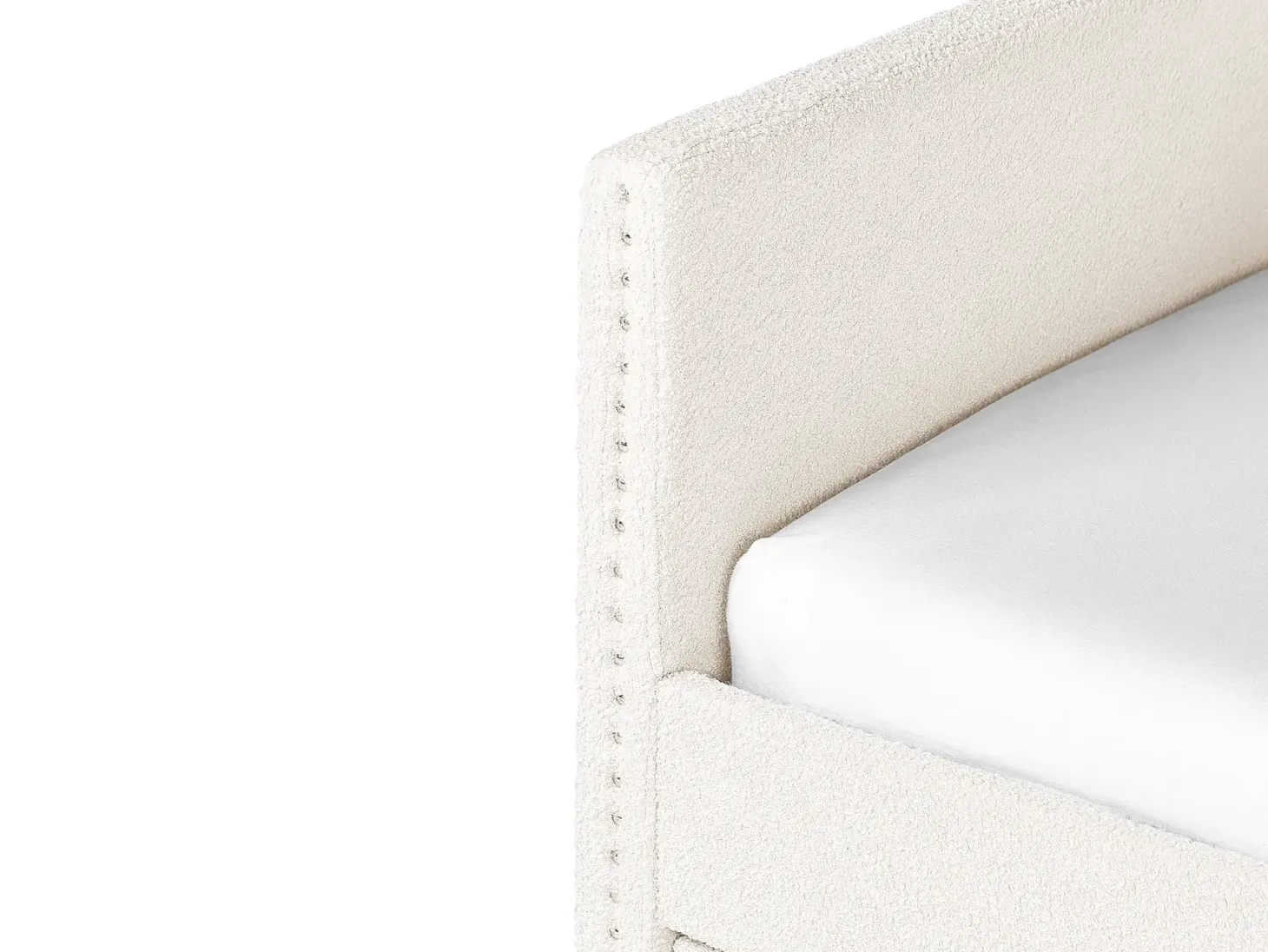 Udtræksseng Boucle TROYES 90 x 200 cm Lys Beige