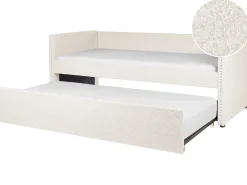 Udtræksseng Boucle TROYES 90 x 200 cm Lys Beige