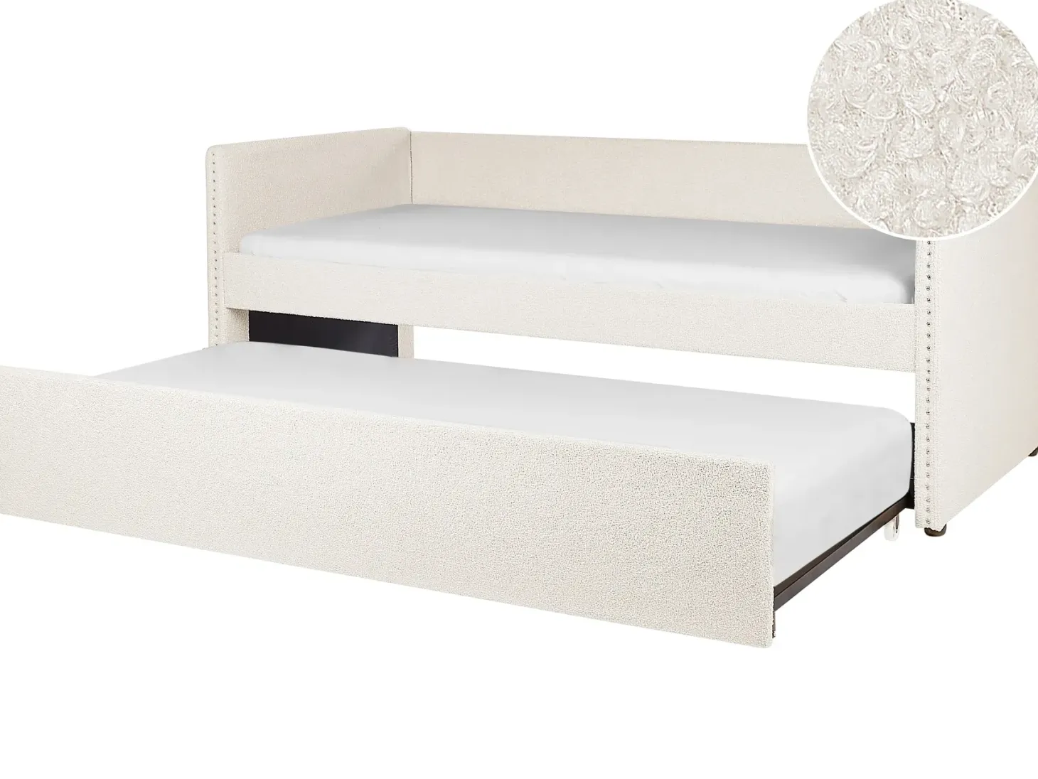 Udtræksseng Boucle TROYES 90 x 200 cm Lys Beige