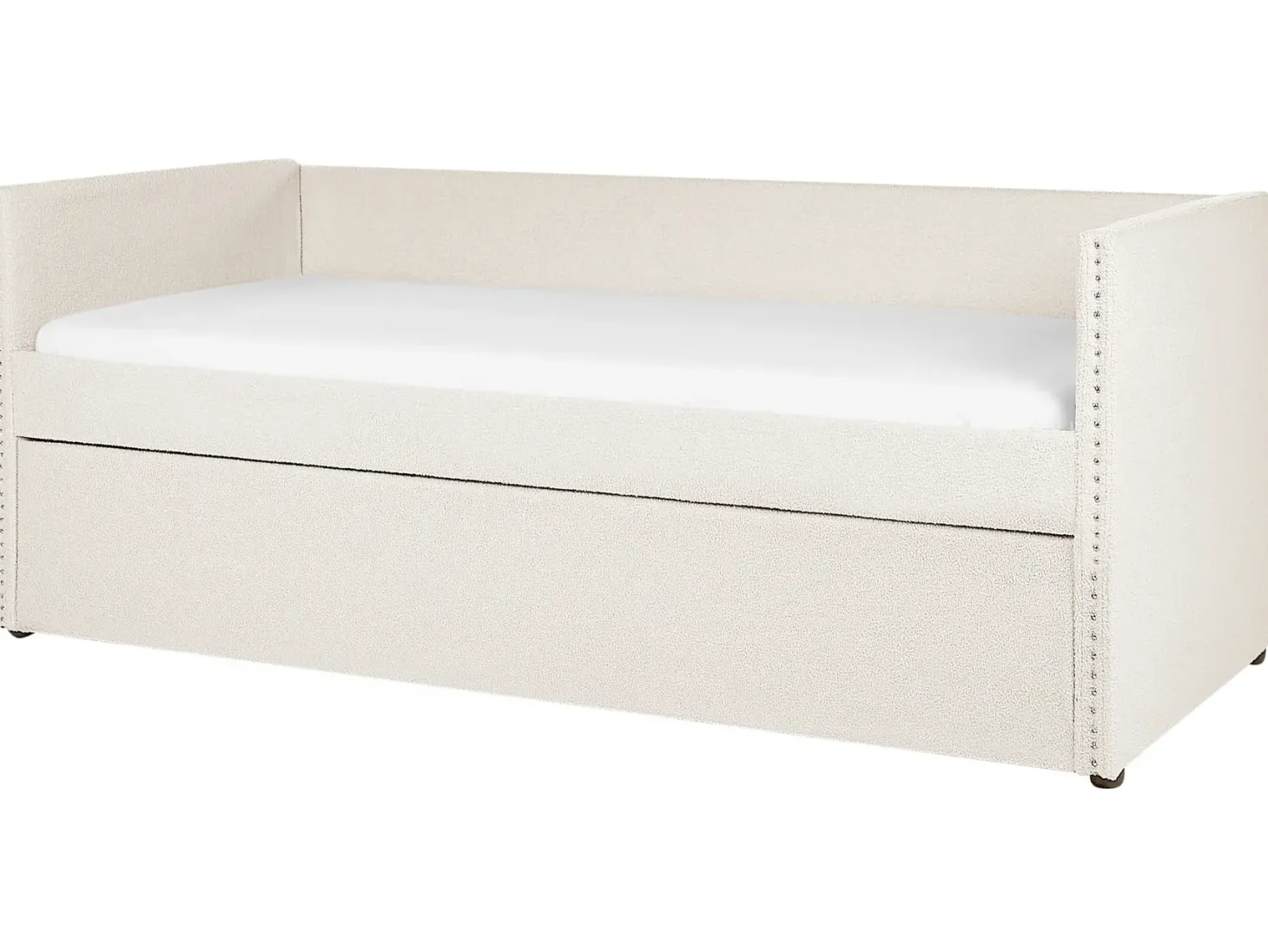Udtræksseng Boucle TROYES 90 x 200 cm Lys Beige