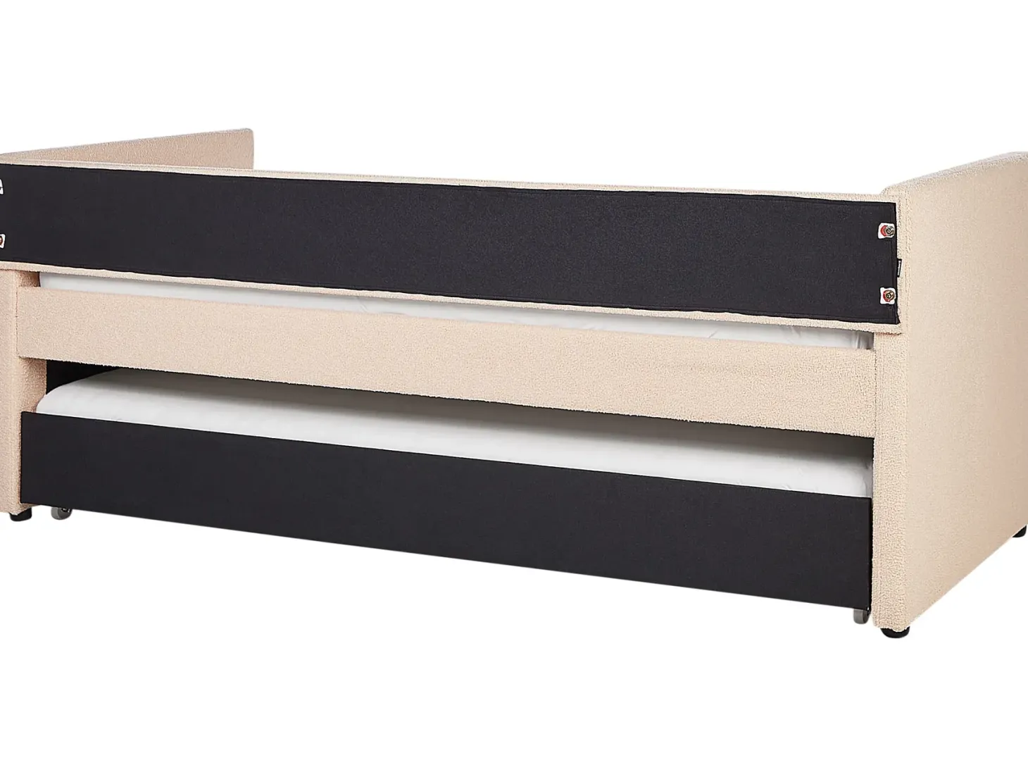 Udtræksseng Boucle TROYES 90 x 200 cm Ferskenagtig lyserød