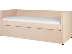 Udtræksseng Boucle TROYES 90 x 200 cm Ferskenagtig lyserød