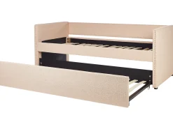 Udtræksseng Boucle TROYES 90 x 200 cm Ferskenagtig lyserød