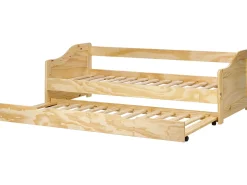 Udtræksseng Fyretræ LUNERAY 90 x 200 cm Lysebrun