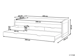 Udtræksseng Fyretræ PETIVILLE 90 x 200 cm Hvid