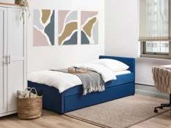 Udtræksseng MARMANDE 90 x 200 cm Navy Blå
